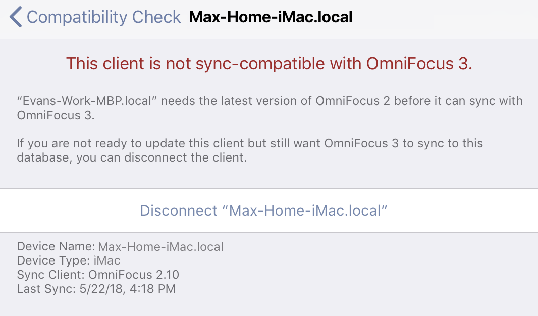Syncing with OmniFocus 2 
