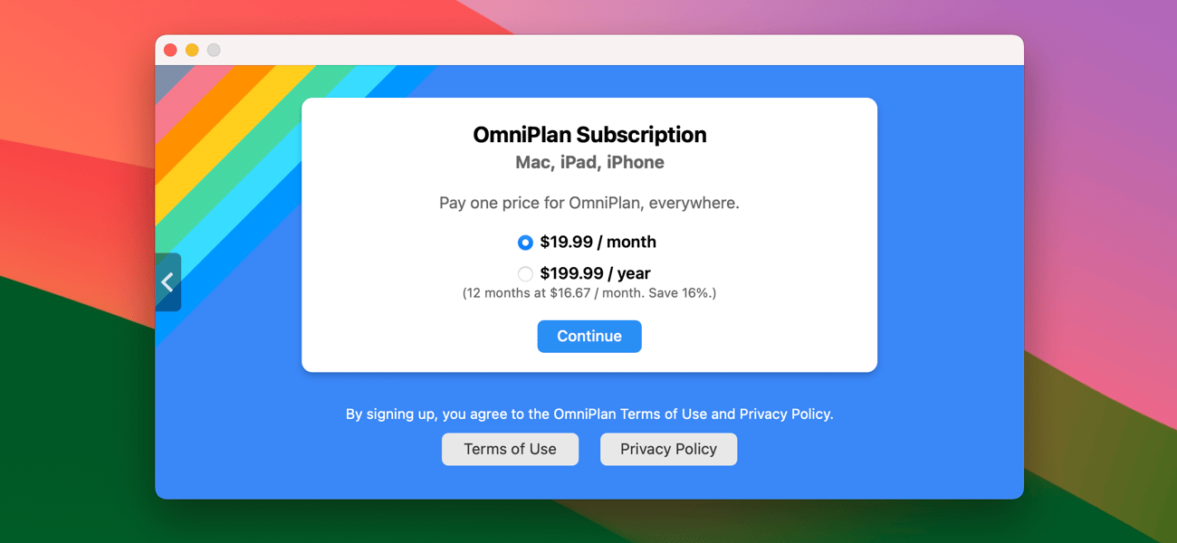 OmniPlan 4 In-App Subscriptions
