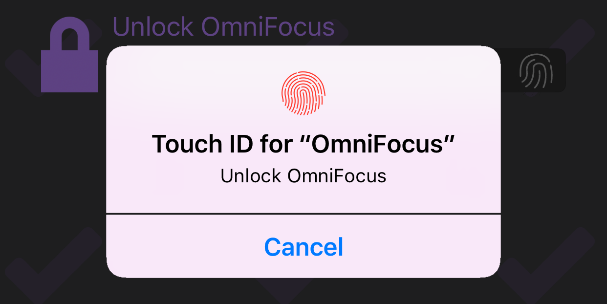 The App Lock privacy screen with Touch ID enabled, displaying a prompt for fingerprint access.