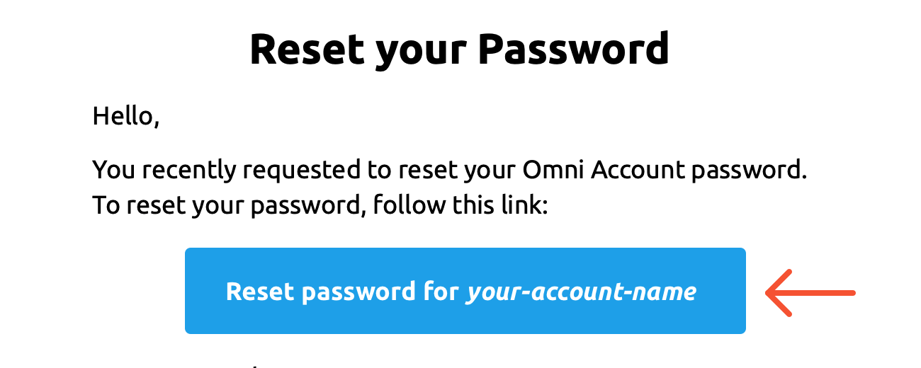Reset account password email