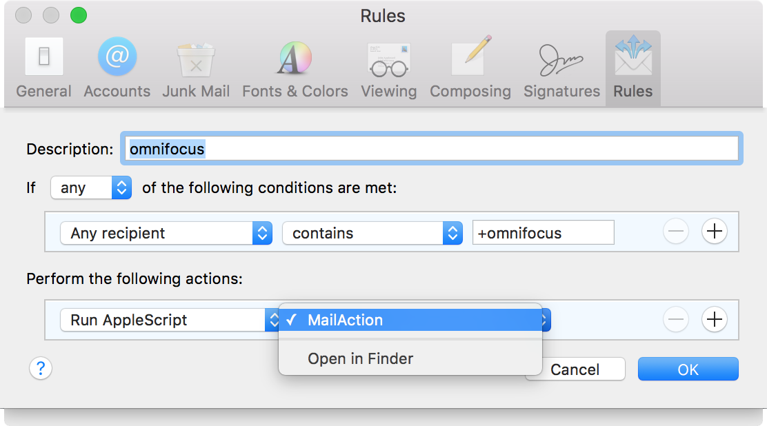 outlook for mac mark as read on delete applescript