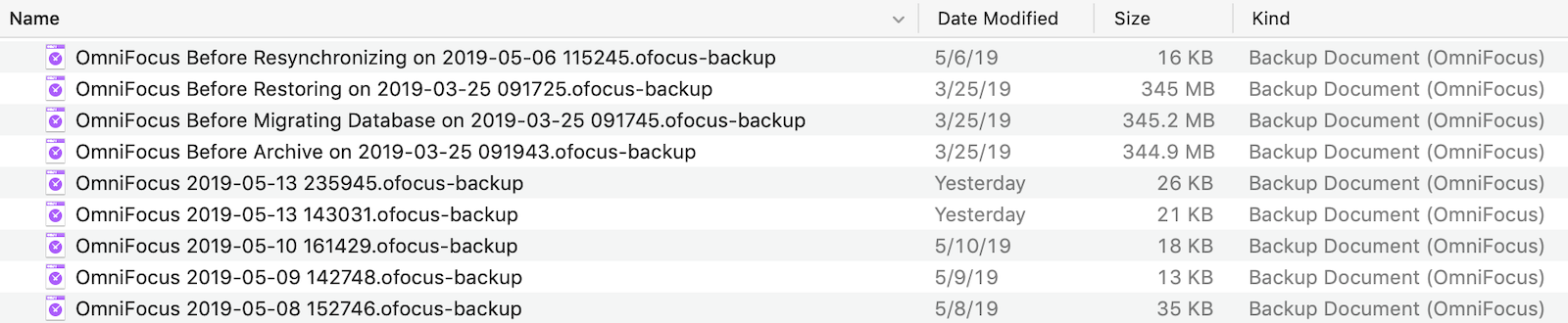OmniFocus Backups Folder in Finder
