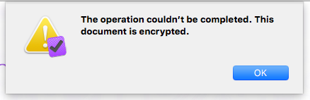 The operation couldn’t be completed. This document is encrypted. (Mac)