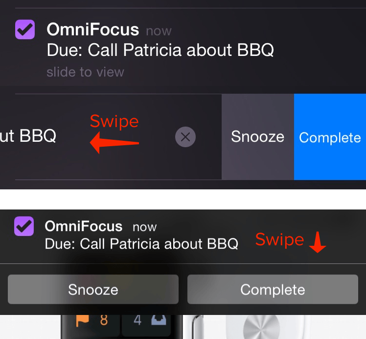 Swiping an Interactive Notification