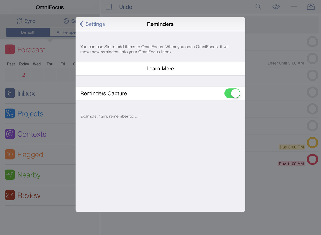 omnifocus 3 reminders