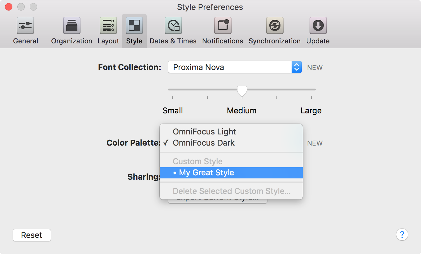 omnifocus 3 for mac editing theme