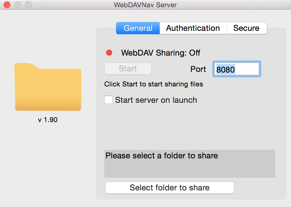 The WebDAVNav Server application