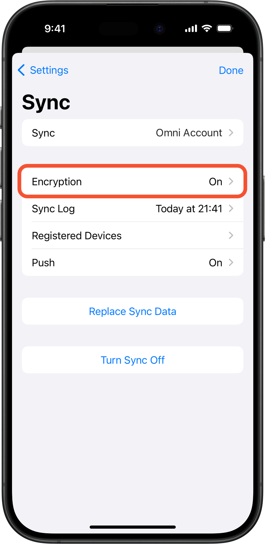 View of Encryption details on Mac