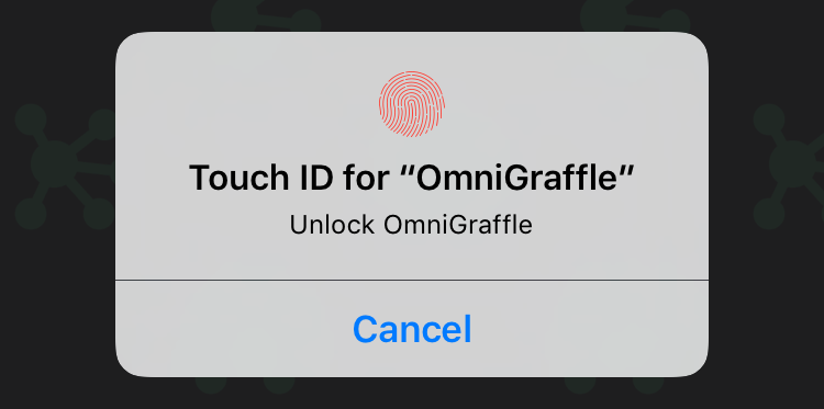 The App Lock privacy screen with Touch ID enabled, displaying a prompt for fingerprint access.