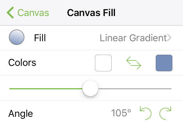 The Canvas Fill inspector