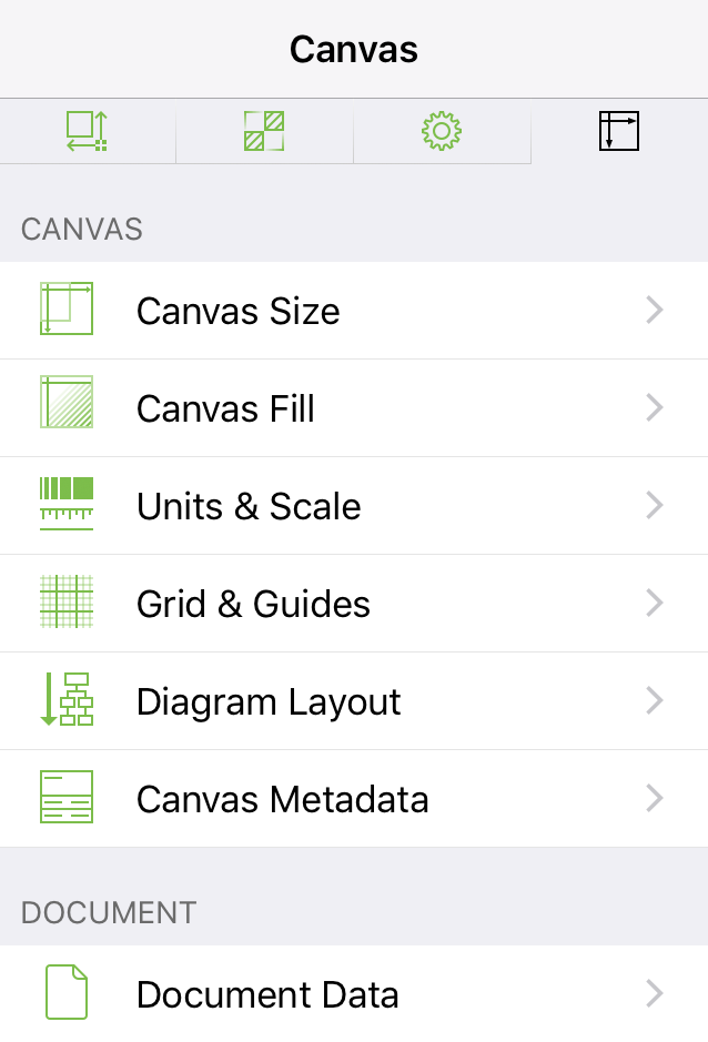 The Canvas and Document inspectors