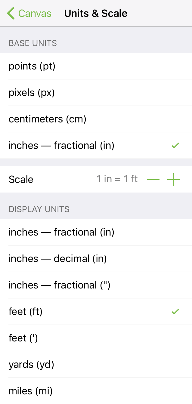 The Unit Scale popup menu, showing the Custom option for setting the scale