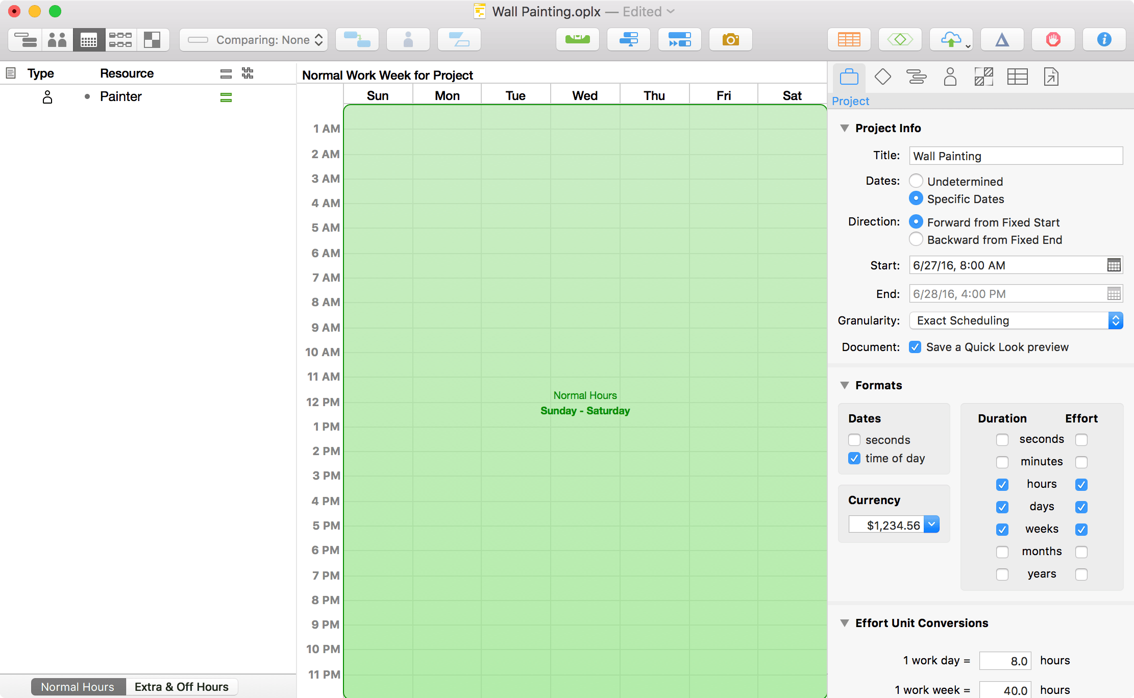 A 24/7 Work Week in OmniPlan