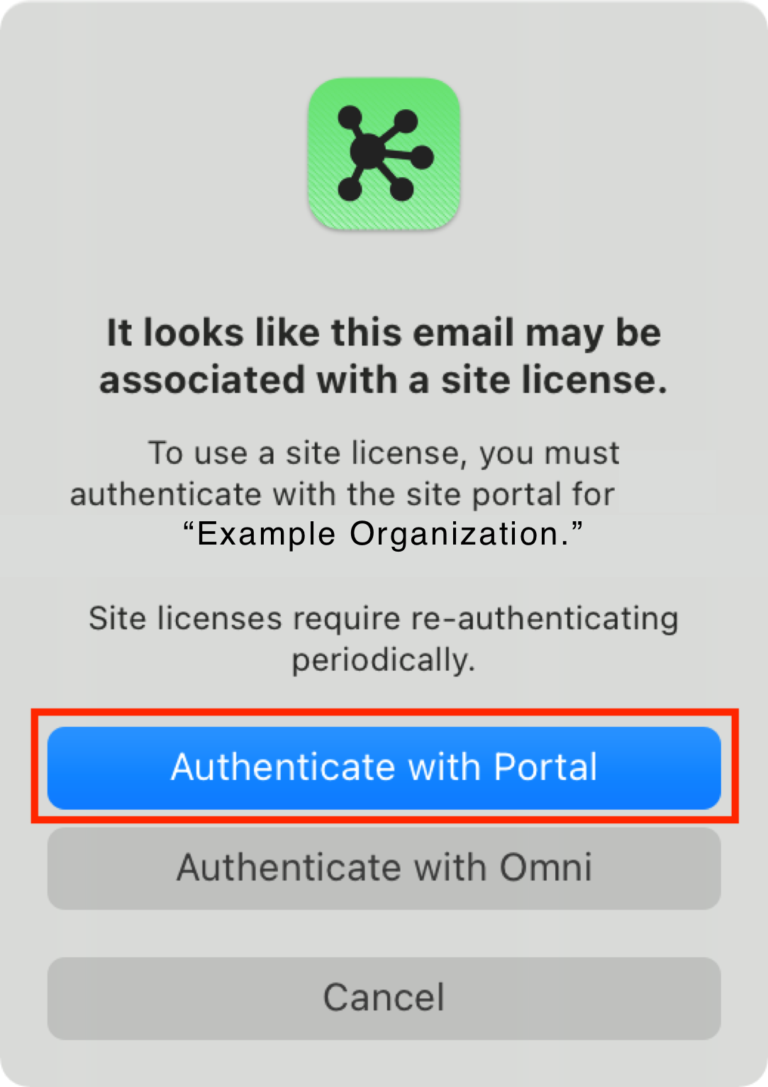 Authenticate with Portal Prompt