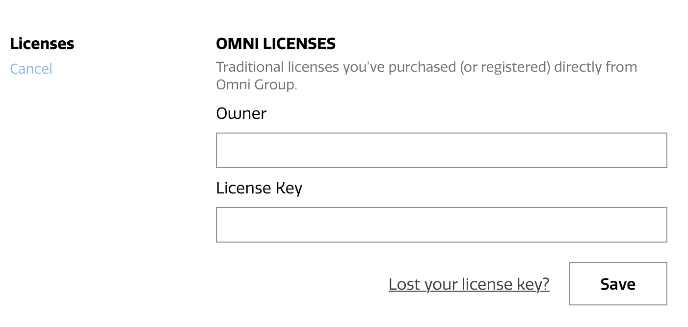 The Licenses section <a href=