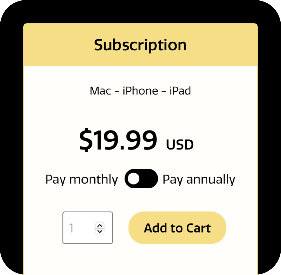 App subscription options on the Omni Store