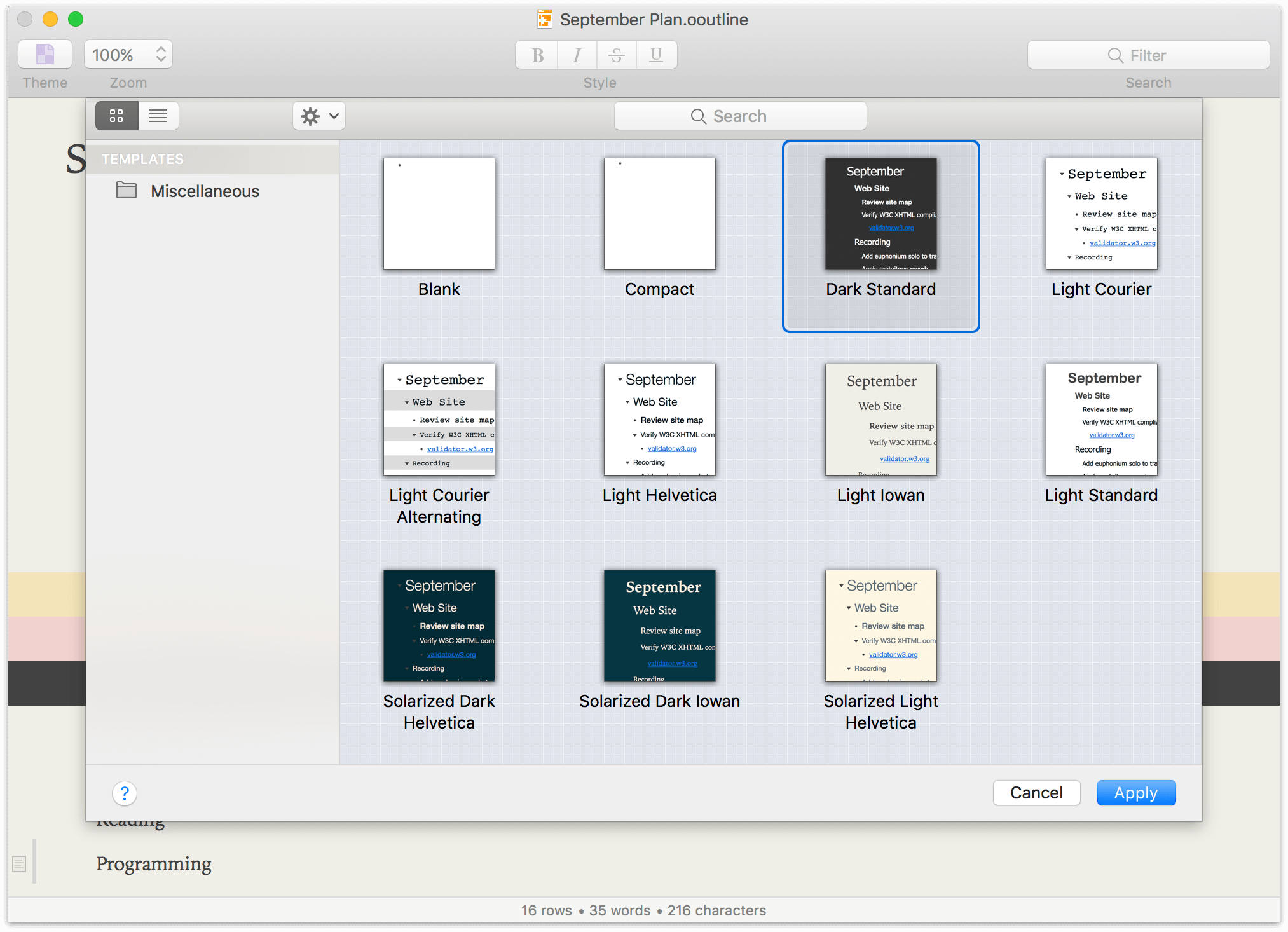 omnioutliner essentials