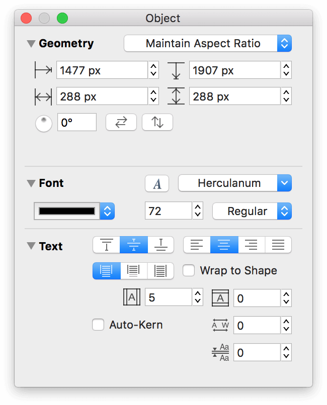 The workspace window after adjusting the font and text format for Chaos