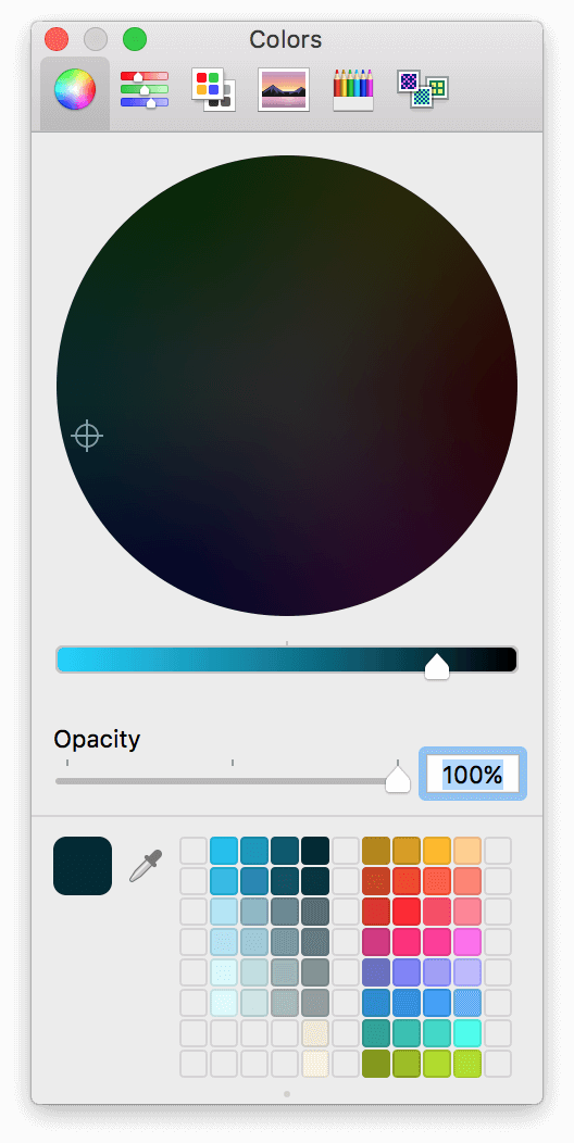 An expanded color palette, after adding various shades to the Solarized color theme