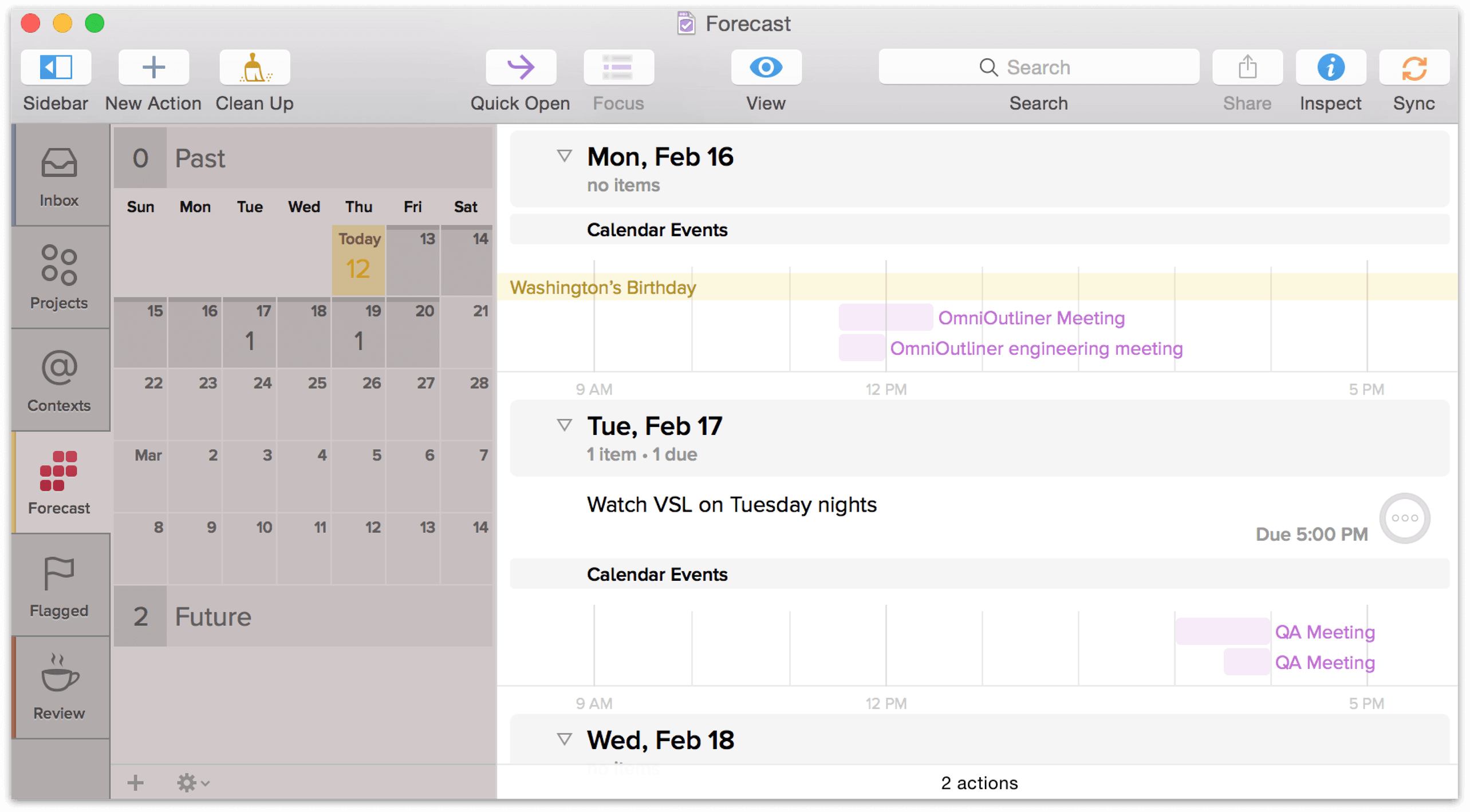 Select a range of dates by clicking and dragging on the calendar in the sidebar