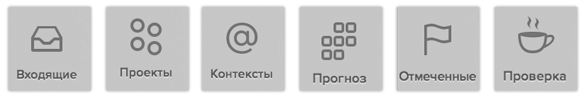 Встроенные перспективы OmniFocus 2.