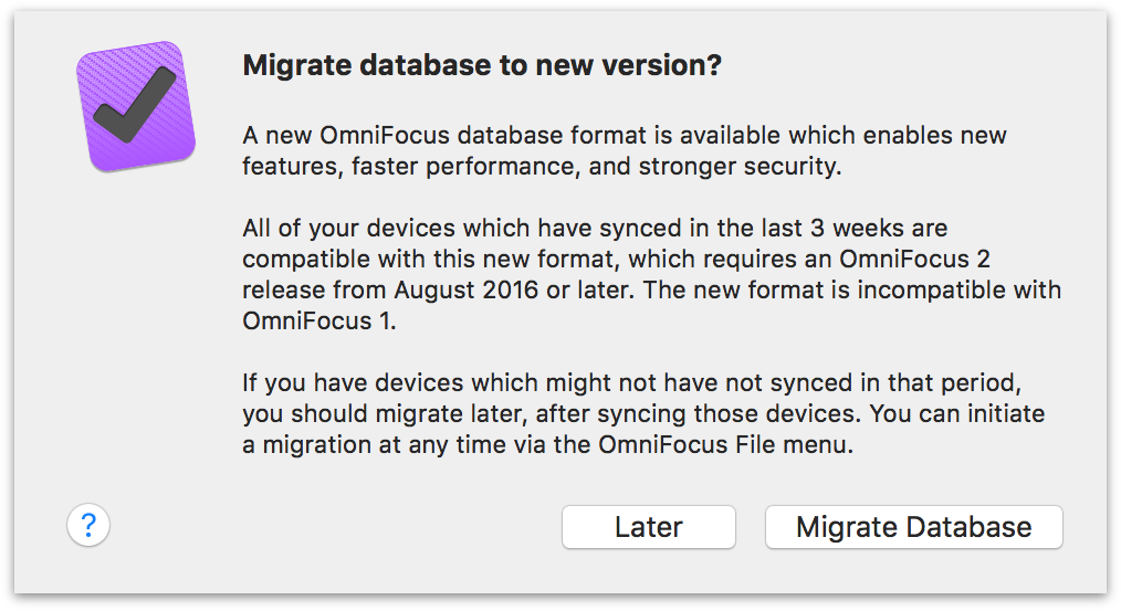 All syncing devices are ready for migration to the new database format.