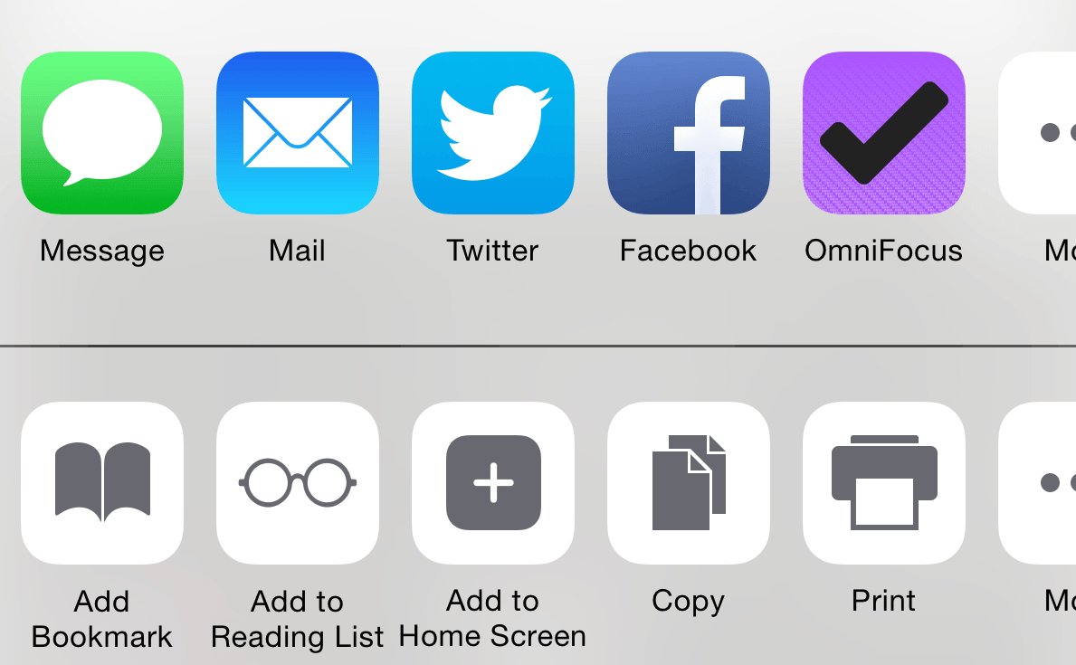 Sharing to OmniFocus for iOS.
