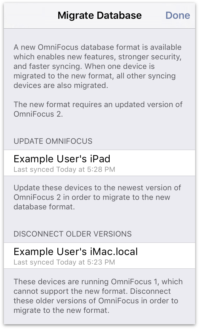 The database migration assistant in OmniFocus 2.15 for iOS.