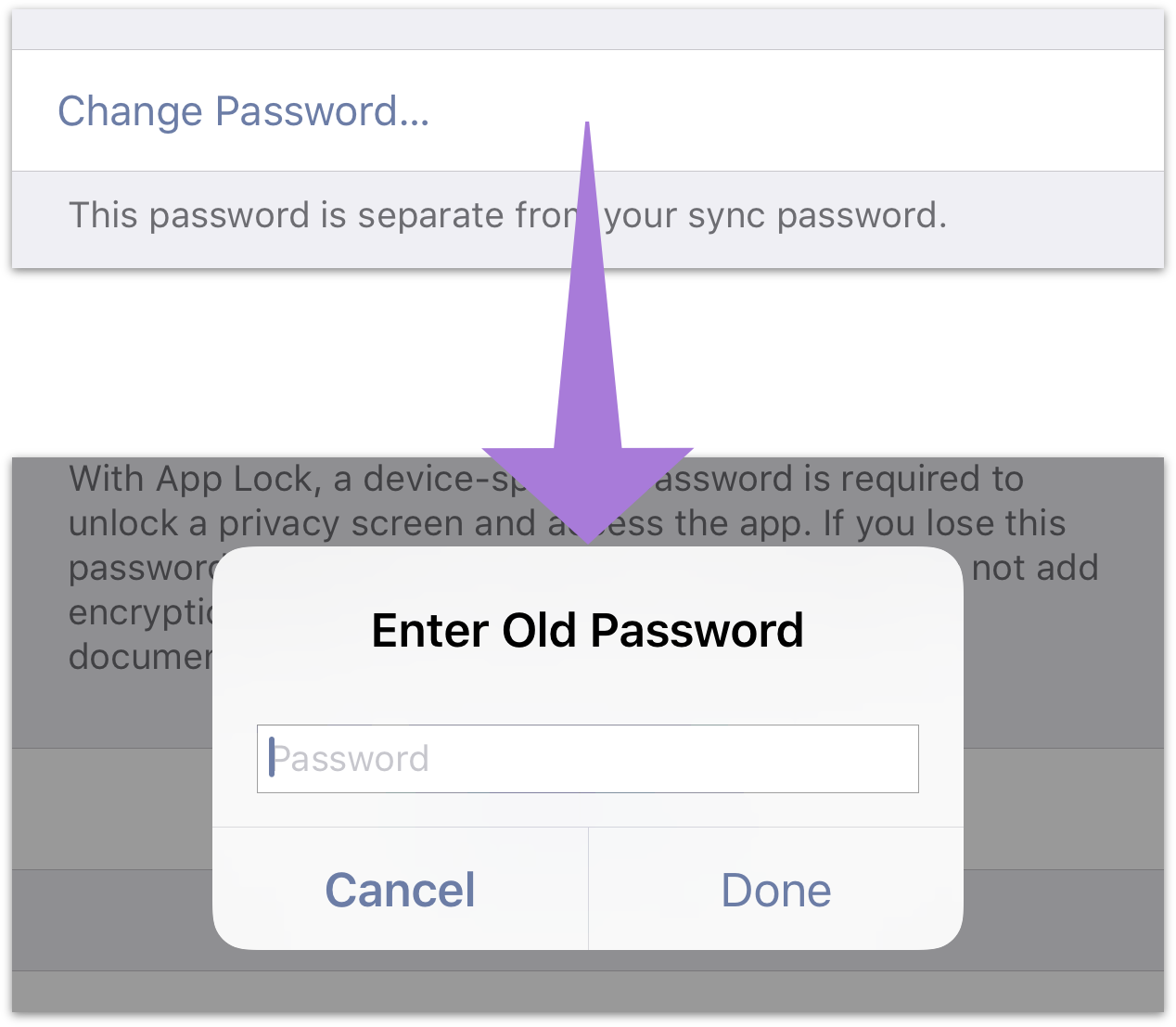 Changing your App Lock password.
