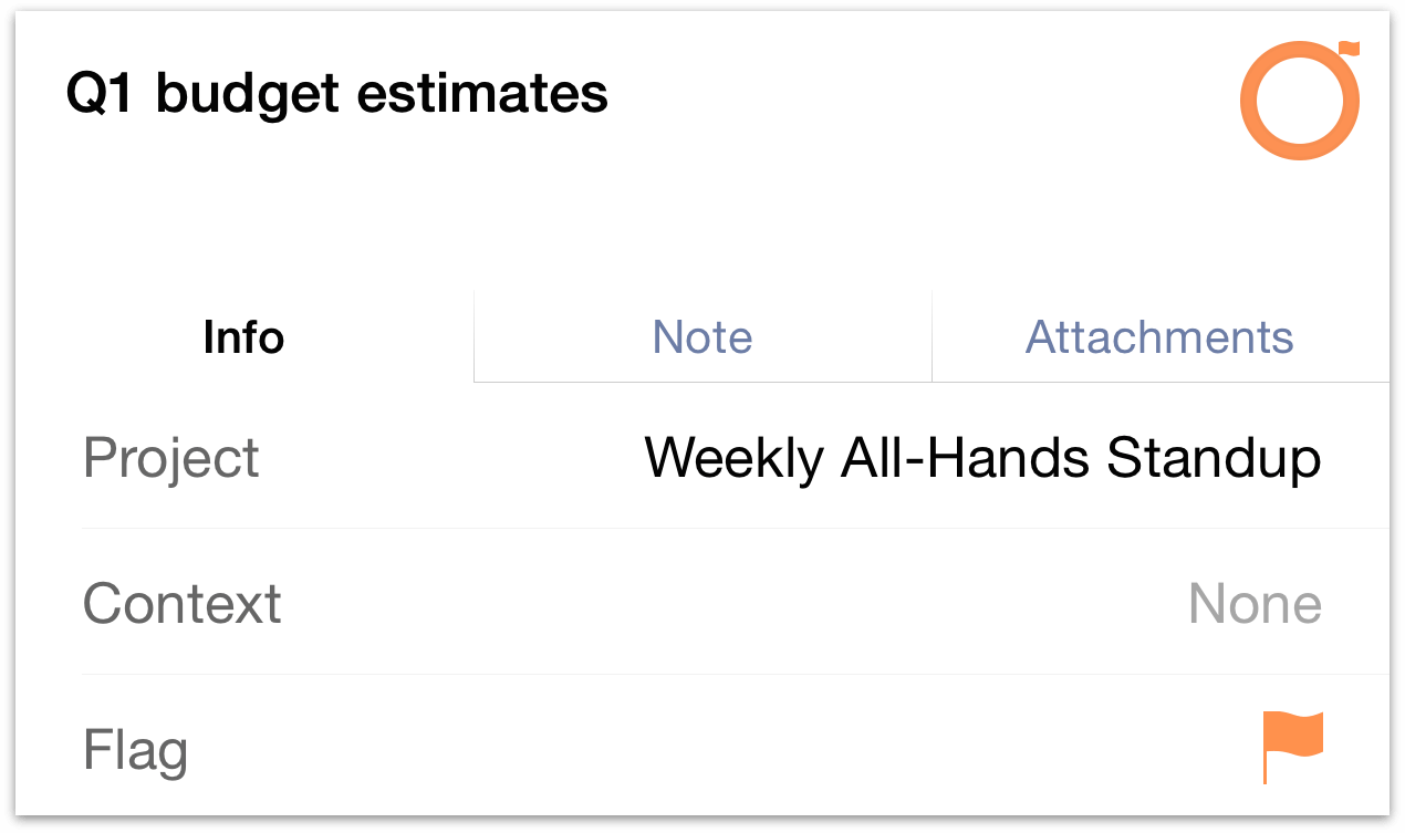 Flagging a task in the process of creating it from the Quick Entry button in the Inbox.