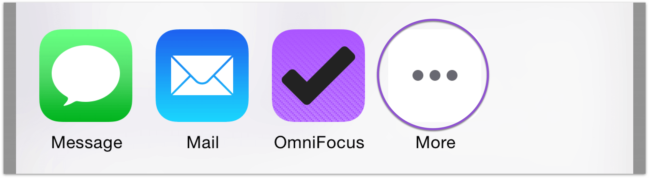 Sharing to OmniFocus for iOS.