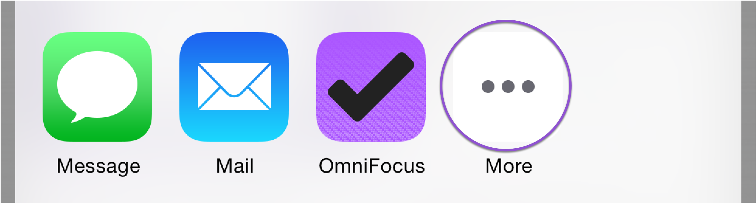 Sharing to OmniFocus for iOS.