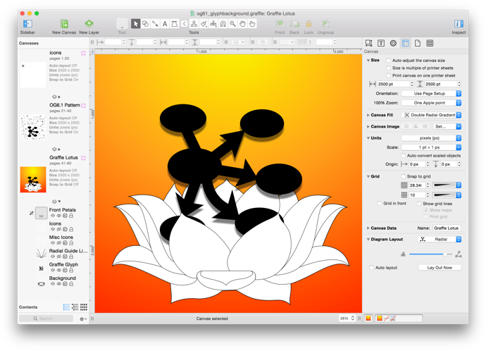 An overview of OmniGraffle's user interface