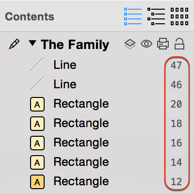 If youre using AppleScript along with OmniGraffle, you can turn on Object IDs so you can interact with objects in your project.