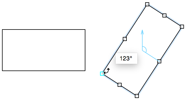 Command-drag on a resize control to rotate an object