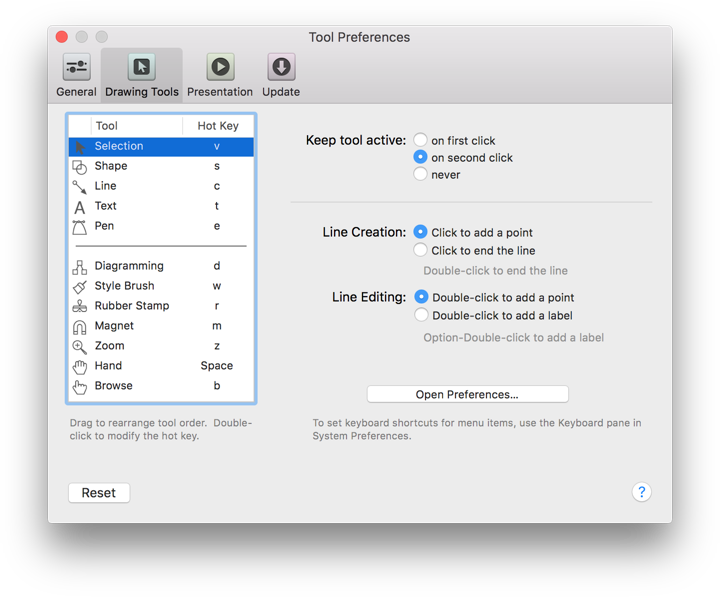 OmniGraffles Drawing Tools preference pane