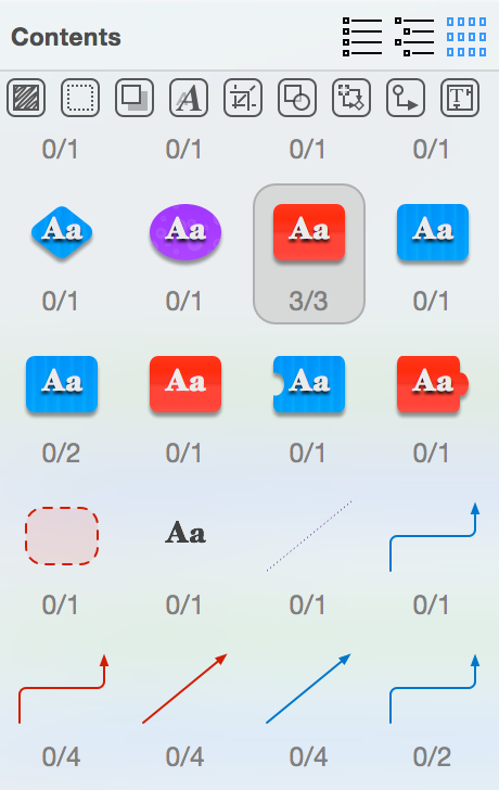 Turn all of the styles off to get a more compact view of your projects objects