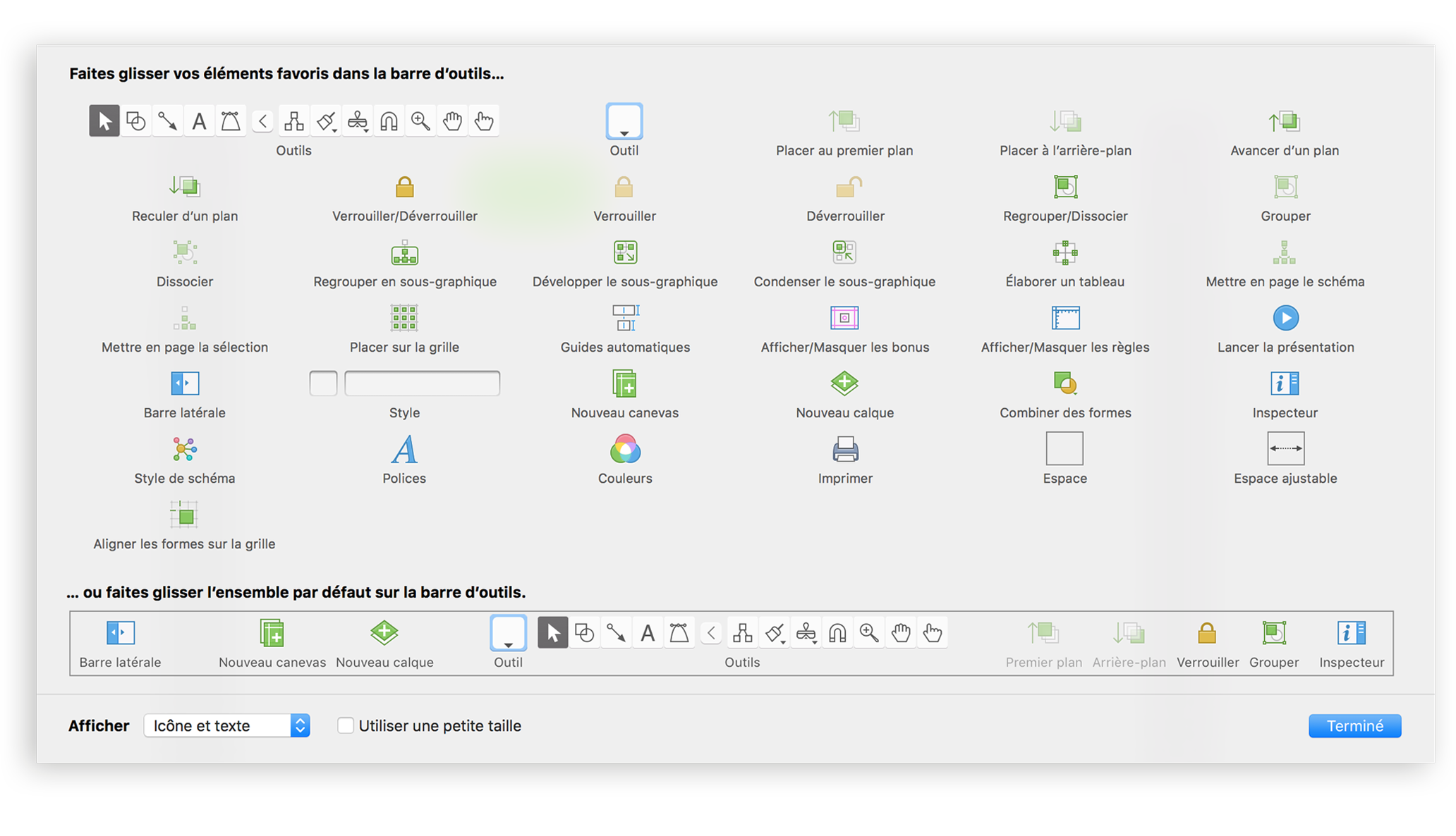 Personnalisez la barre d’outils OmniGraffle en fonction de votre mode de travail