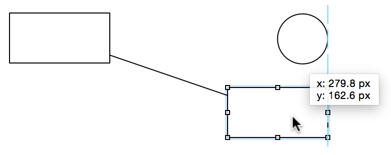 Une fois reliés par une ligne, les objets sont associés l’un à l’autre