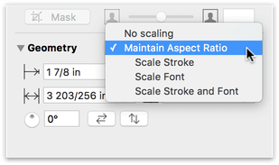 Setting the Maintain Aspect Ratio option in the Geometry inspector