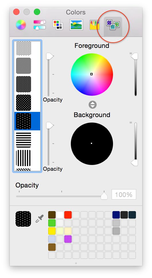 The pattern palette