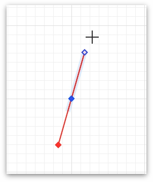 Bezier curve handles extend from the center point of the curve, known as the vector point