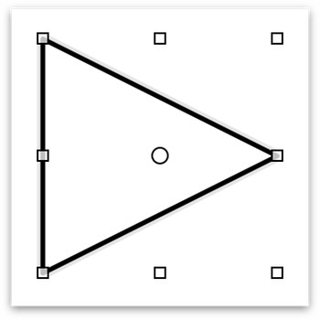A bounding box, as drawn around a triangle