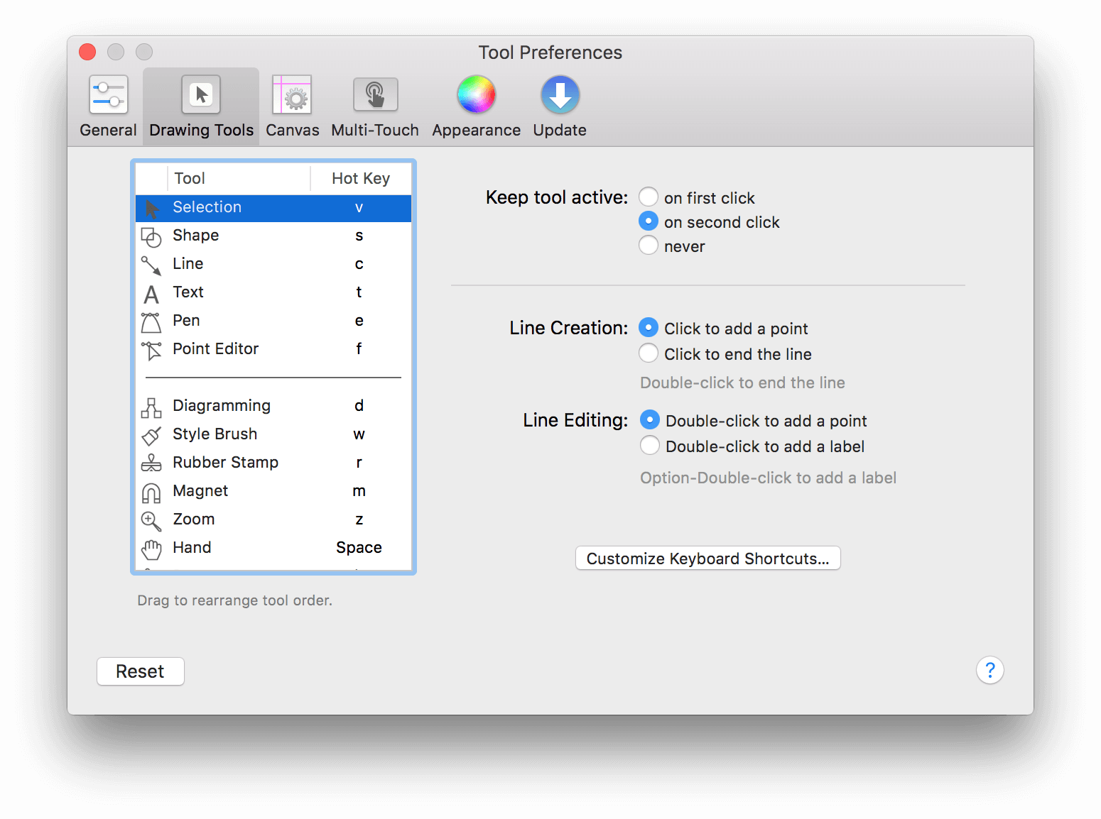 OmniGraffles Drawing Tools preference pane