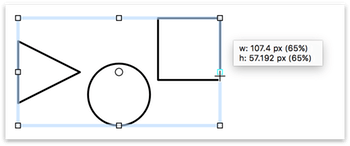 Resizing the selected objects based on their center point