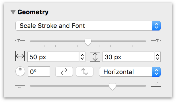 Additional geometry controls for labels