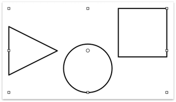 A bounding box, as drawn around three objects