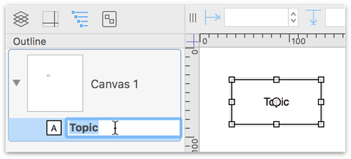 A new Topic object is created on the canvas after clicking "Click to Add a topic"