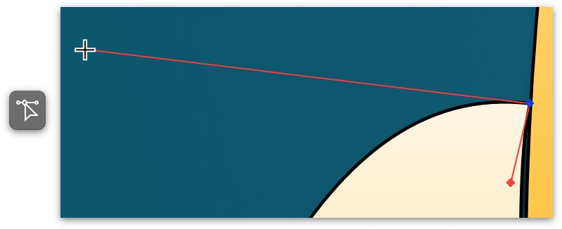 Using the Point Editor tool to manipulate a Bezier curve