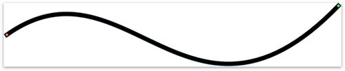 A curved line, drawn on the canvas with the Line tool